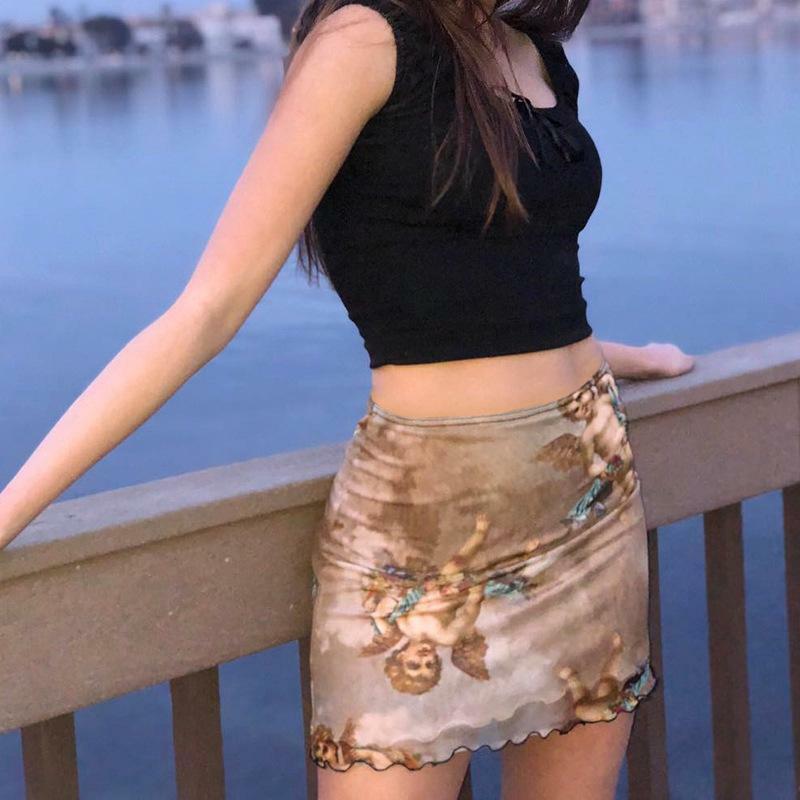 Angel Skirt - Y2K Summer Grunge & 90s Fashion Outfit for Retro Popstar Vibes