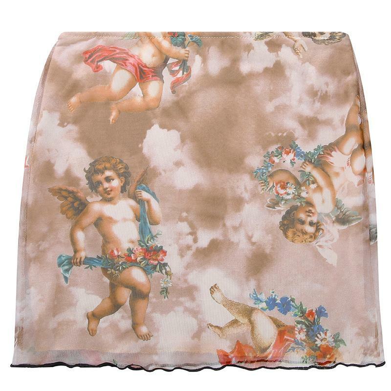 Angel Skirt - Y2K Summer Grunge & 90s Fashion Outfit for Retro Popstar Vibes
