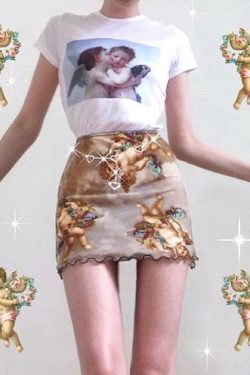 Angel Skirt - Y2K Summer Grunge & 90s Fashion Outfit for Retro Popstar Vibes