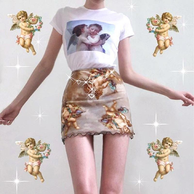 Angel Skirt - Y2K Summer Grunge & 90s Fashion Outfit for Retro Popstar Vibes