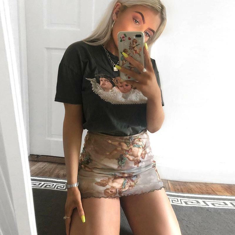 Angel Skirt - Y2K Summer Grunge & 90s Fashion Outfit for Retro Popstar Vibes