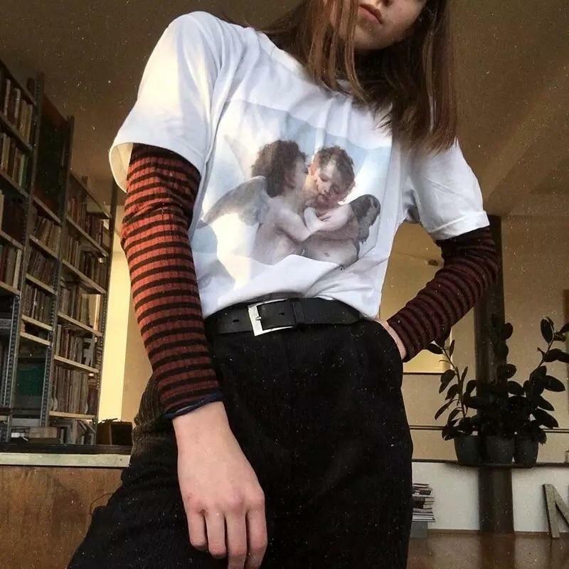 Angels United Y2K Baby Tee - Retro 90s Grunge, Summer Outfits, Popstar & Club Fashion