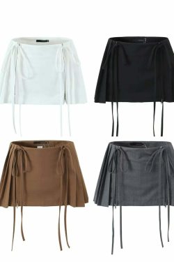 Angie Strappy Mini Skirt - Y2K Summer Grunge Outfit, 90s Fashion, Retro Goth, Y2K Party Look