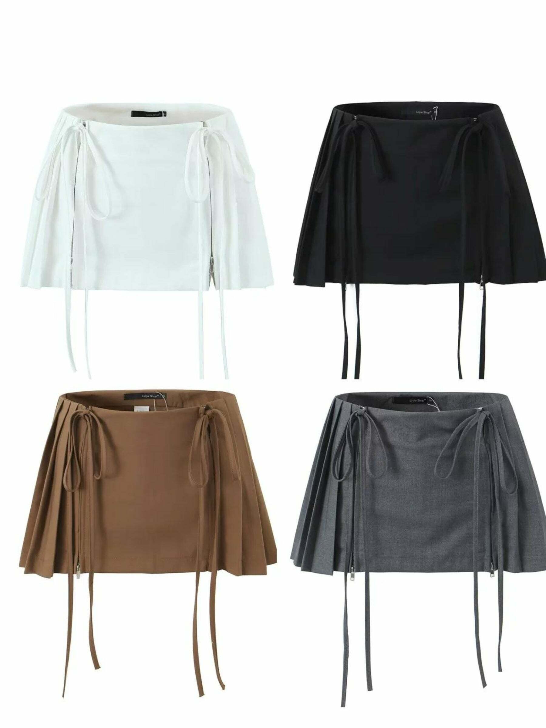 Angie Strappy Mini Skirt - Y2K Summer Grunge Outfit, 90s Fashion, Retro Goth, Y2K Party Look