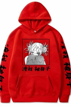 Anime Girl Hoodie Himiko - Red | Y2K Fashion, 90s Grunge, Retro Style, Y2K Club Outfits