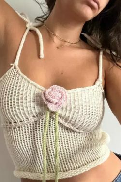 Annelyse Crochet Top - Y2K Summer Grunge, 90s Retro, Pastel Goth, Y2K Party & Club Outfits