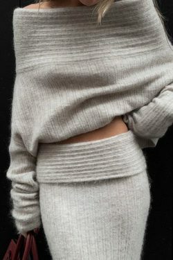 Anorah Knitted Skirt Set - Y2K Summer, 90s Fashion, Grunge, Retro, Pastel Goth, Y2K