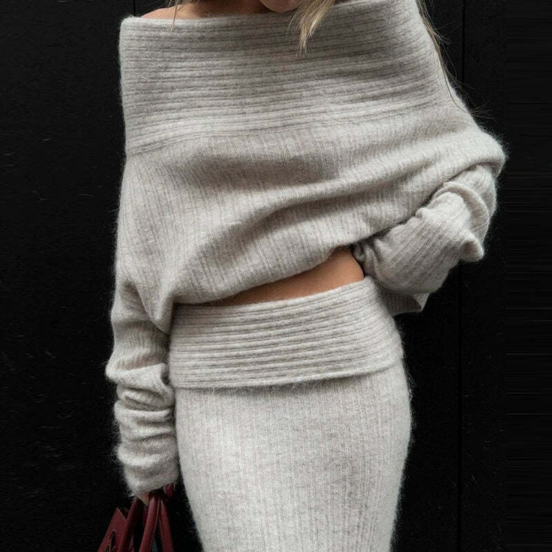 Anorah Knitted Skirt Set - Y2K Summer, 90s Fashion, Grunge, Retro, Pastel Goth, Y2K