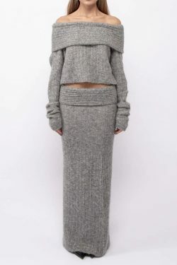 Anorah Knitted Skirt Set - Y2K Summer, 90s Fashion, Grunge, Retro, Pastel Goth, Y2K
