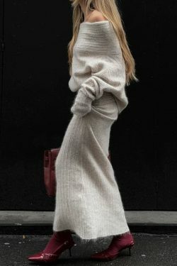 Anorah Knitted Skirt Set - Y2K Summer, 90s Fashion, Grunge, Retro, Pastel Goth, Y2K