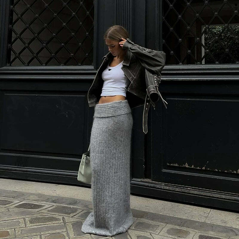 Anorah Knitted Skirt Set - Y2K Summer, 90s Fashion, Grunge, Retro, Pastel Goth, Y2K