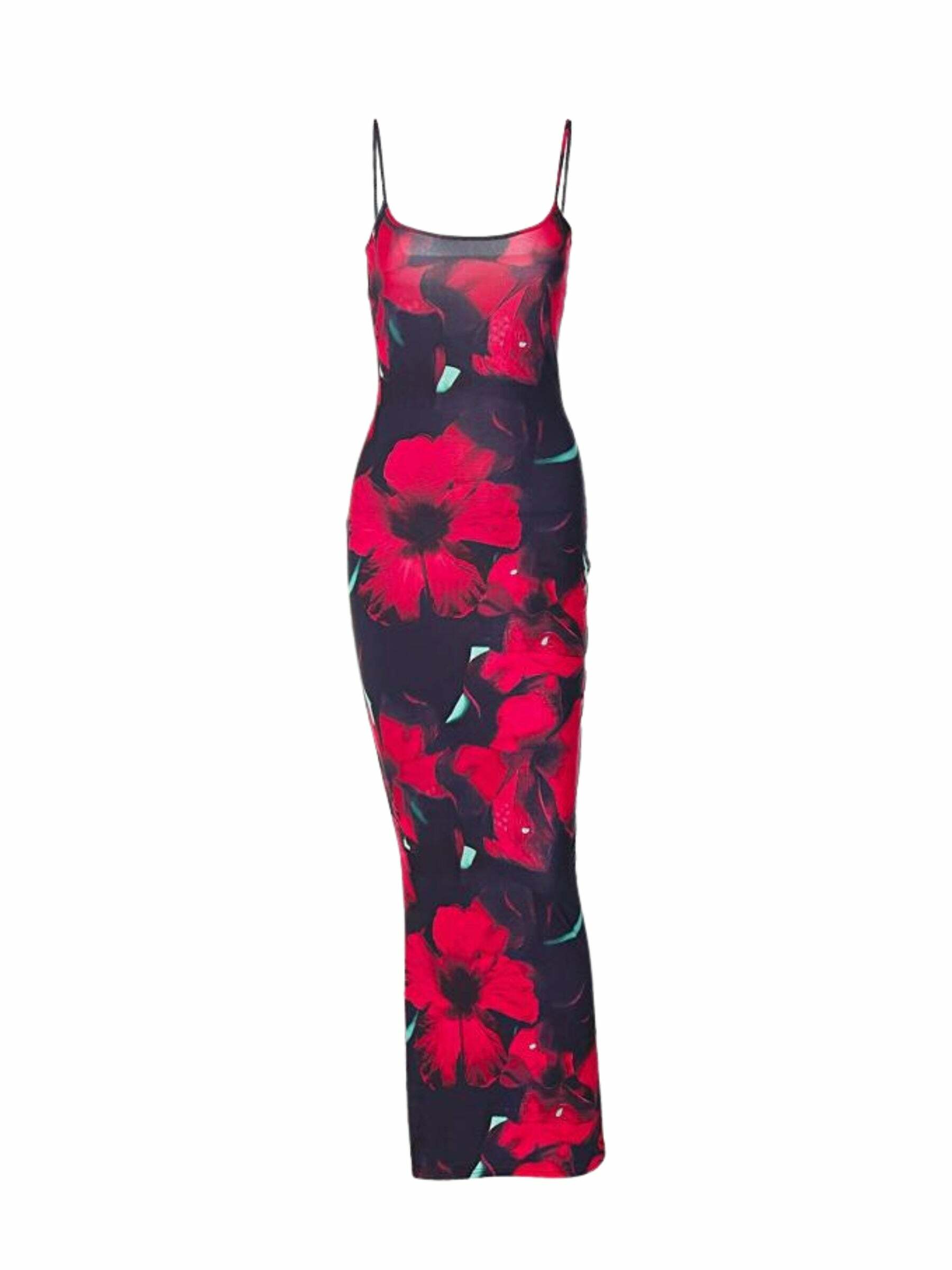Aofie Maxi Slim Dress - Y2K Summer Grunge Outfit, 90s Retro Style, Pastel Goth Fashion