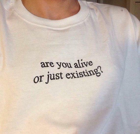 Are You Alive Or Just Existing Shirt - Y2K Summer Grunge 90s Fashion Retro Goth Popstar Outfit