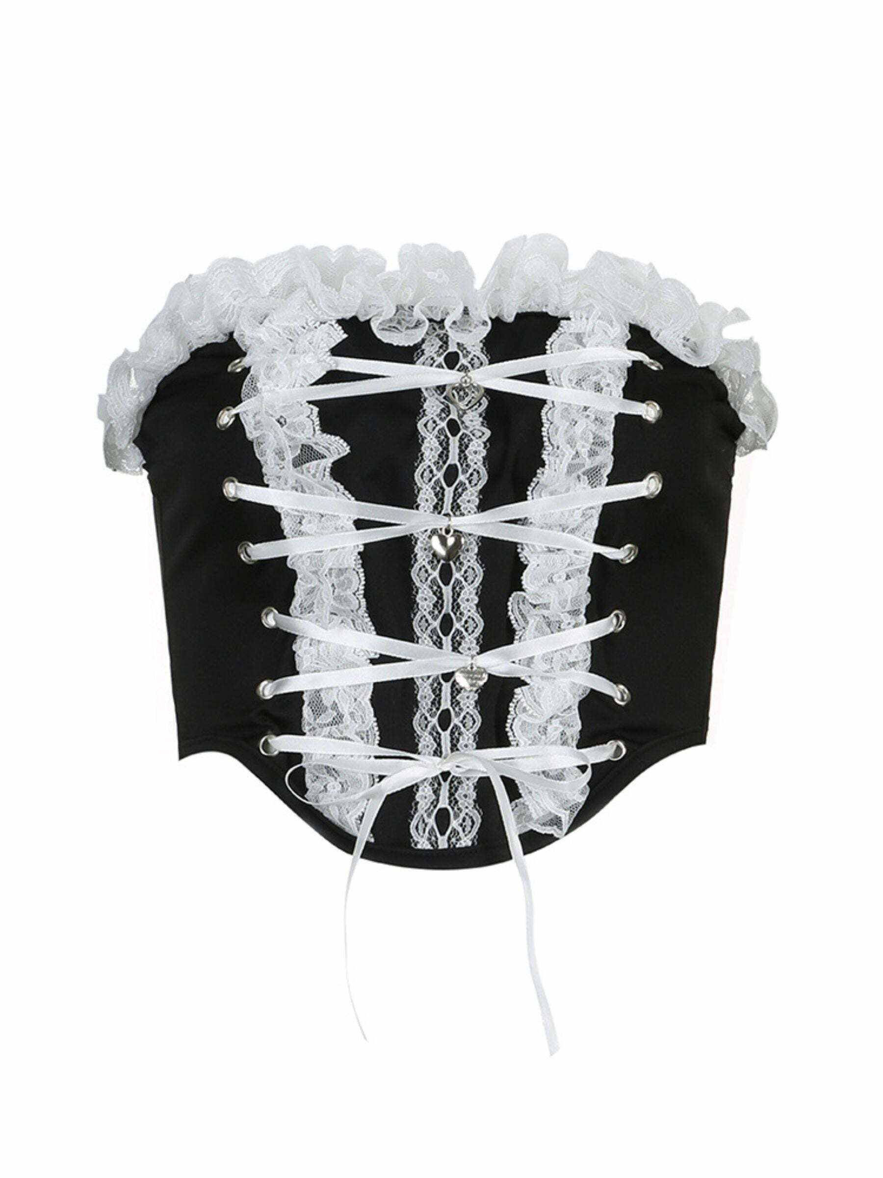 Areya Y2K Corset Crop Top - 90s Grunge, Retro Summer, Party & Club Outfits for Women