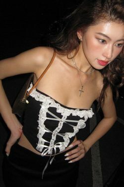 Areya Y2K Corset Crop Top - 90s Grunge, Retro Summer, Party & Club Outfits for Women