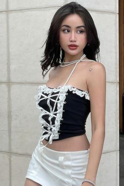 Areya Y2K Corset Crop Top - 90s Grunge, Retro Summer, Party & Club Outfits for Women