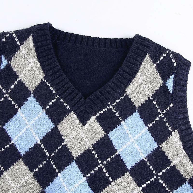 Argyle Y2K Checkered Vest - Retro 90s Grunge Summer Outfit, Y2K Fashion, Pastel Goth Style