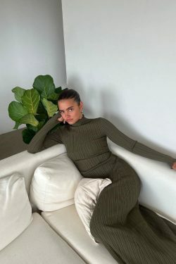 Arlene Knitted Midi Dress - Y2K Summer Grunge Outfit, 90s Fashion, Retro Style