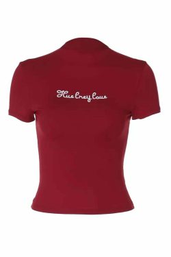 Arlowe Letter Print T-Shirt - Y2K Summer Grunge, 90s Retro, Baby Tees, Y2K Club & Party