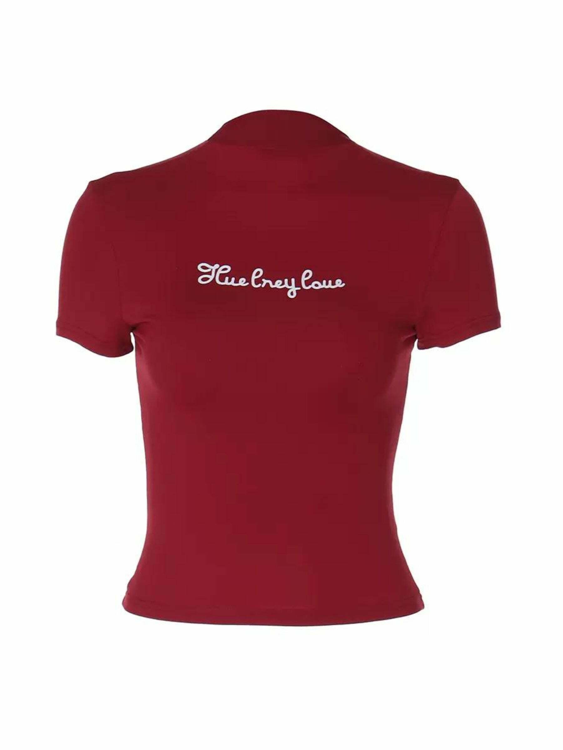 Arlowe Letter Print T-Shirt - Y2K Summer Grunge, 90s Retro, Baby Tees, Y2K Club & Party