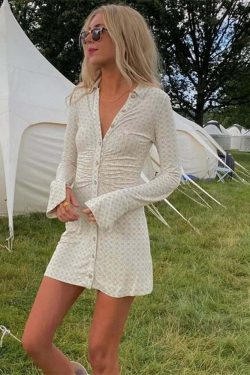 Arria Long Sleeve Mini Dress - Y2K Summer, 90s Grunge, Retro Style, Y2K Party & Club Outfits