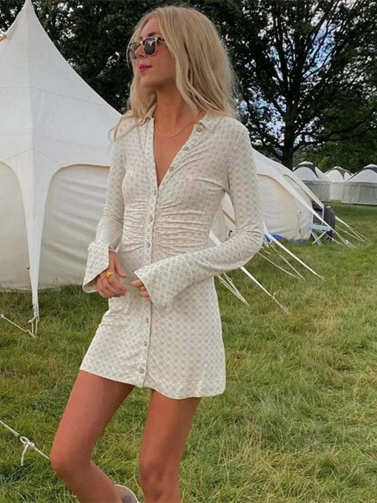 Arria Long Sleeve Mini Dress - Y2K Summer, 90s Grunge, Retro Style, Y2K Party & Club Outfits