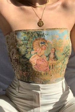 Artsy Y2K Corset Crop Top ? | 90s Grunge, Retro Summer, Pastel Goth, Y2K Party Outfit