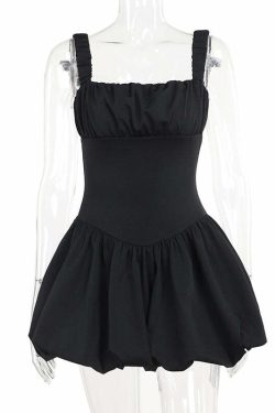 Ashleen Balloon Skirt Mini Dress - Y2K Summer, 90s Grunge, Retro, Pastel Goth, Y2K Party Outfit