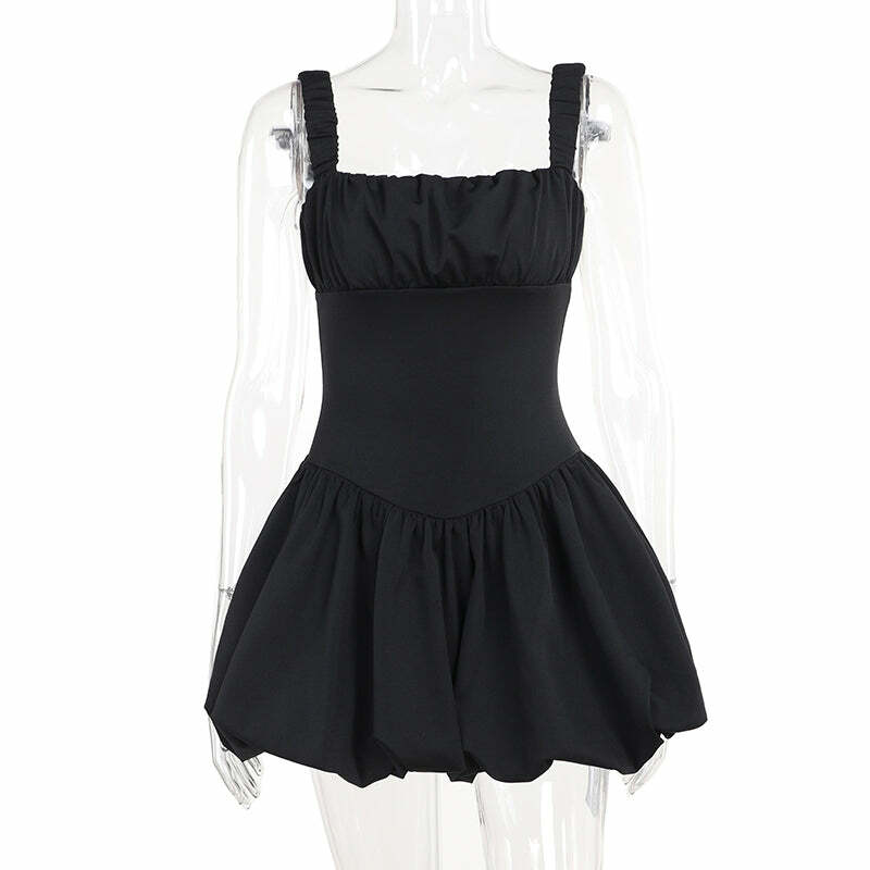 Ashleen Balloon Skirt Mini Dress - Y2K Summer, 90s Grunge, Retro, Pastel Goth, Y2K Party Outfit