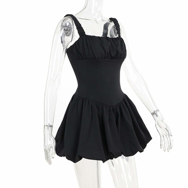 Ashleen Balloon Skirt Mini Dress - Y2K Summer, 90s Grunge, Retro, Pastel Goth, Y2K Party Outfit