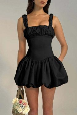 Ashleen Balloon Skirt Mini Dress - Y2K Summer, 90s Grunge, Retro, Pastel Goth, Y2K Party Outfit