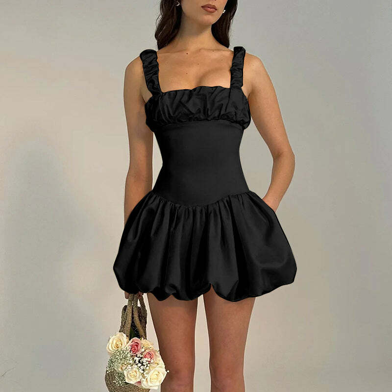 Ashleen Balloon Skirt Mini Dress - Y2K Summer, 90s Grunge, Retro, Pastel Goth, Y2K Party Outfit
