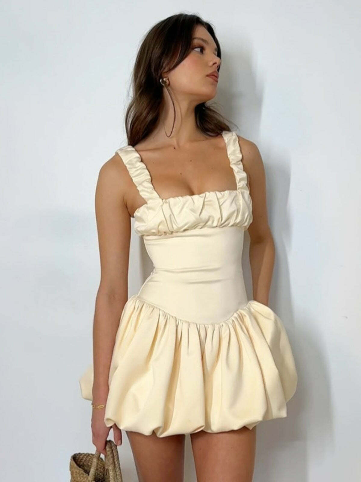 Ashleen Balloon Skirt Mini Dress - Y2K Summer, 90s Grunge, Retro, Pastel Goth, Y2K Party Outfit