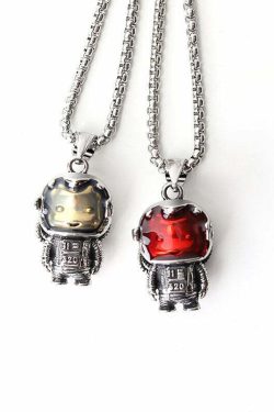 Astrobear Titanium Steel Pendant Necklace - Y2K Grunge, 90s Retro, Gothic, and Pastel Goth Style