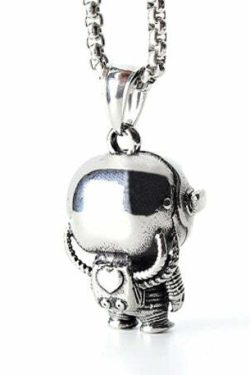 Astrobear Titanium Steel Pendant Necklace - Y2K Grunge, 90s Retro, Gothic, and Pastel Goth Style