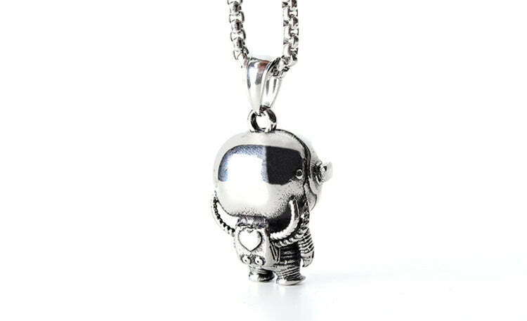 Astrobear Titanium Steel Pendant Necklace - Y2K Grunge, 90s Retro, Gothic, and Pastel Goth Style