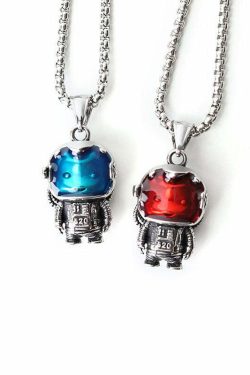 Astrobear Titanium Steel Pendant Necklace - Y2K Grunge, 90s Retro, Gothic, and Pastel Goth Style