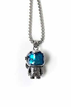 Astrobear Titanium Steel Pendant Necklace - Y2K Grunge, 90s Retro, Gothic, and Pastel Goth Style
