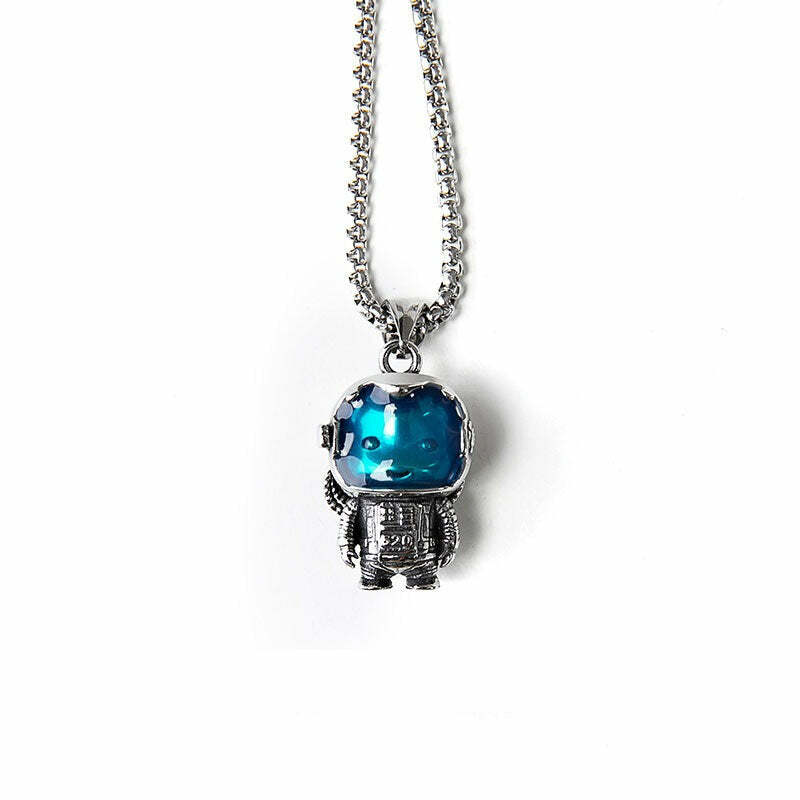 Astrobear Titanium Steel Pendant Necklace - Y2K Grunge, 90s Retro, Gothic, and Pastel Goth Style