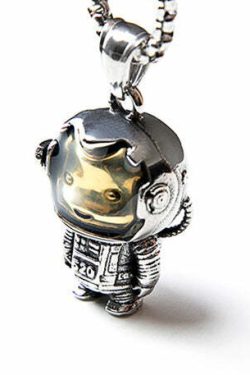 Astrobear Titanium Steel Pendant Necklace - Y2K Grunge, 90s Retro, Gothic, and Pastel Goth Style