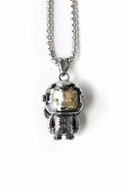 Astrobear Titanium Steel Pendant Necklace - Y2K Grunge, 90s Retro, Gothic, and Pastel Goth Style