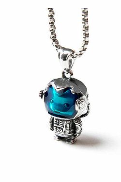 Astrobear Titanium Steel Pendant Necklace - Y2K Grunge, 90s Retro, Gothic, and Pastel Goth Style