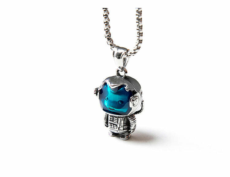 Astrobear Titanium Steel Pendant Necklace - Y2K Grunge, 90s Retro, Gothic, and Pastel Goth Style
