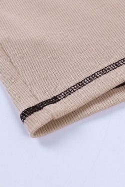 Ateje Beige Tank Top - Y2K Summer Grunge, 90s Retro, Pastel Goth, Y2K Party & Club Out