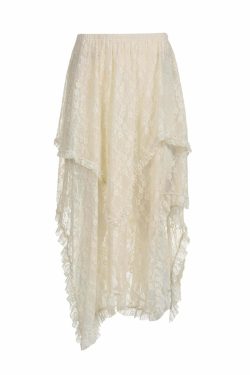 Avalyn Lace Midi Skirt - Y2K Summer, 90s Fashion, Grunge, Retro, Pastel Goth, Y2K Party