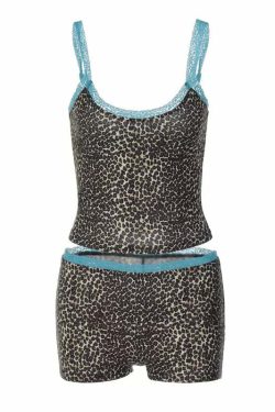 Avigail Leopard Print Short Set - Y2K Summer Grunge Outfit, 90s Fashion, Retro Style