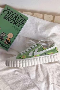 Avocado Lace Sneakers - Y2K Summer Grunge, 90s Retro, Pastel Goth, Y2K Popstar, Y2K