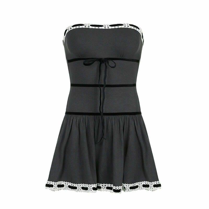Axel Strapless Dress - Y2K Summer Grunge Outfit, 90s Fashion, Retro Style, Y2K Party Look