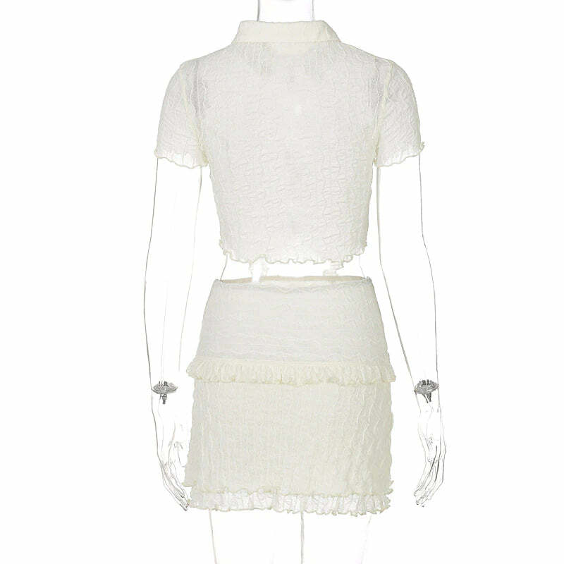 Azul Set: Y2K Summer & 90s Grunge Outfit - Retro Style, Baby Tees, Skirts, and Popstar V