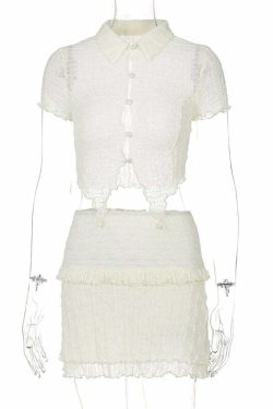 Azul Set: Y2K Summer & 90s Grunge Outfit - Retro Style, Baby Tees, Skirts, and Popstar V